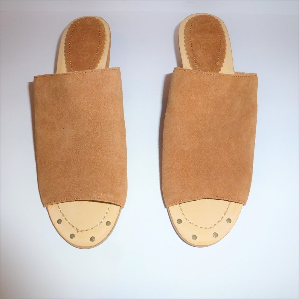 Latigo Suzi Leather Suede Wedge Sandals Slides